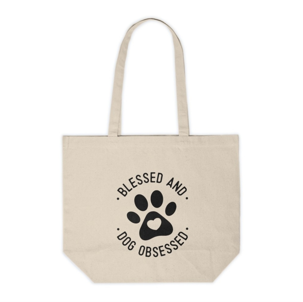 Blessed And Dog Obsessed Custom Canvas Tote Bag